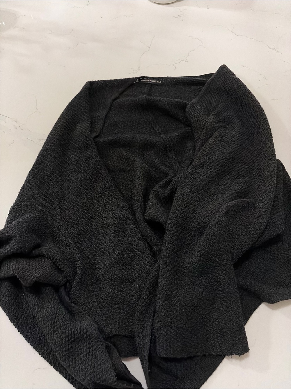 Brandy Melville Black Open-Front Cozy Cardigan